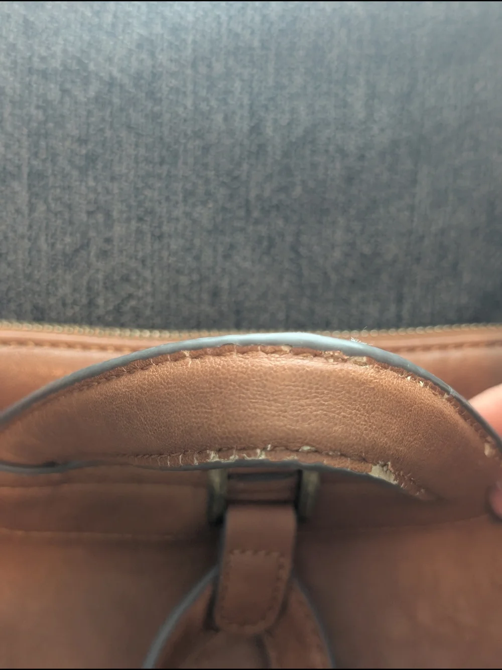 Market & Spruce Dara Zipper Detail Leather Backpack Tote - Cognac